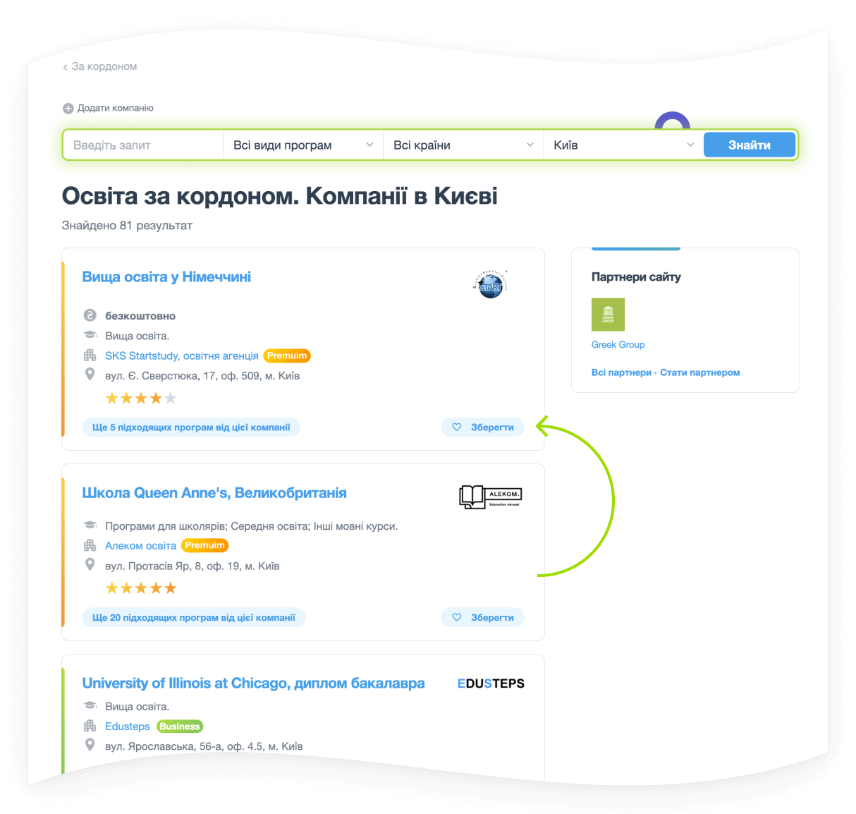 Провідні позиції в результатах пошуку