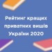 ВООРГВО оприлюднило рейтинг Топ-30 кращих приватних вишів України 2020