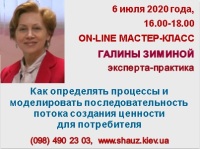 Майстер-клас експерта-практика Галини Зіміної: Як визначати процеси та моделювати послідовність потоку створення цінності для споживача