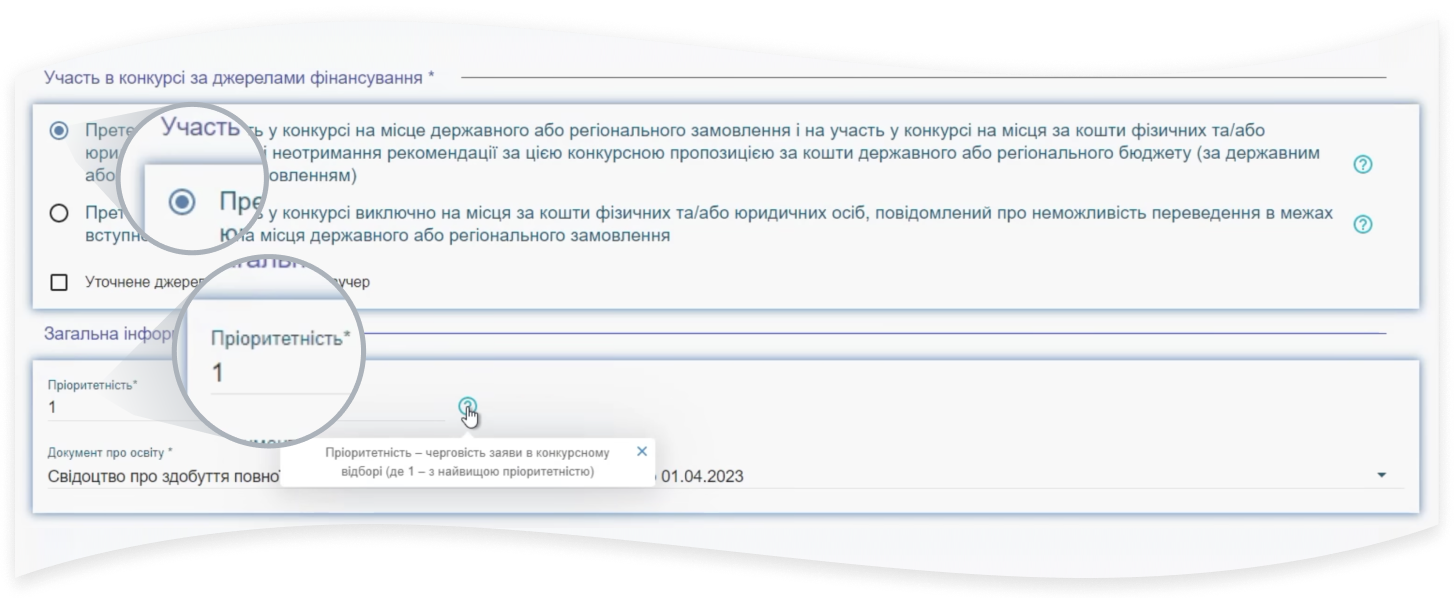 Як розставити пріоритети заяв при вступі 2023